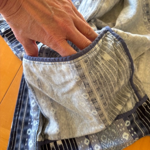 GAP SM Women's Blue Patterned Cotton Open Front Sweater - Picture 11 of 13